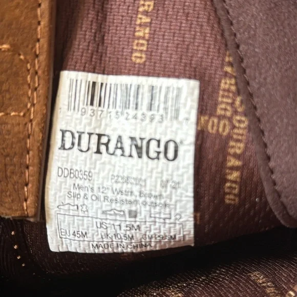 Durango® Rebel Pro Lite™ Coyote Brown Western Boot size 11.5 nwt